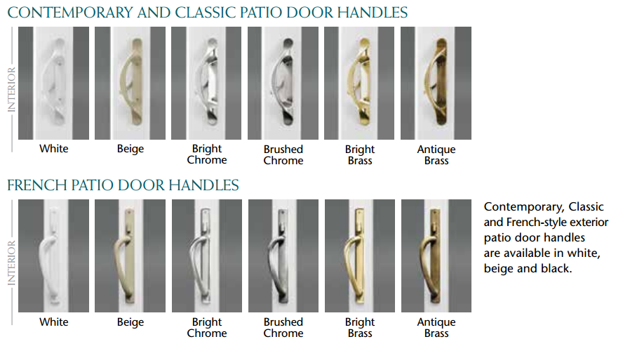 Mezzo Patio Door Handle Options